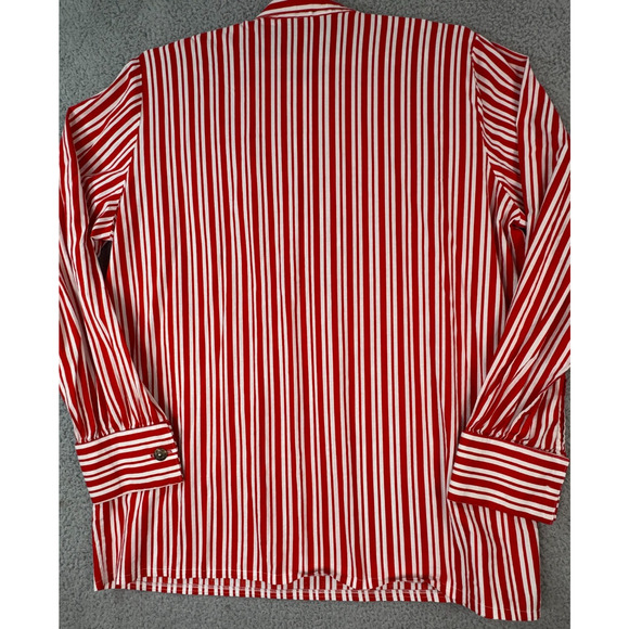 Unisex Red White Candy Cane Top Long Sleeve Button Cuff Handmade Long Sleeve - Picture 10 of 12